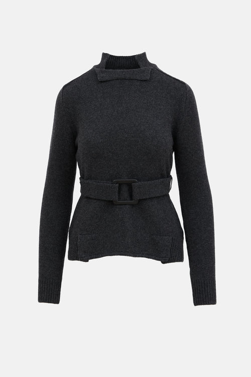 Akris Cashmere Belted Sweater