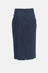 Akris Denim Belted Pencil Skirt