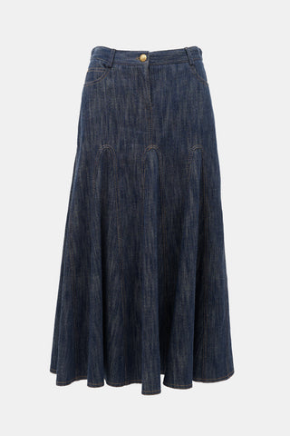 Akris Denim Maxi Skirt
