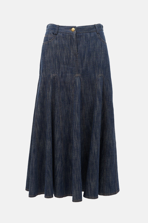 Akris Denim Maxi Skirt