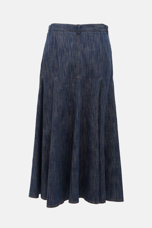 Akris Denim Maxi Skirt