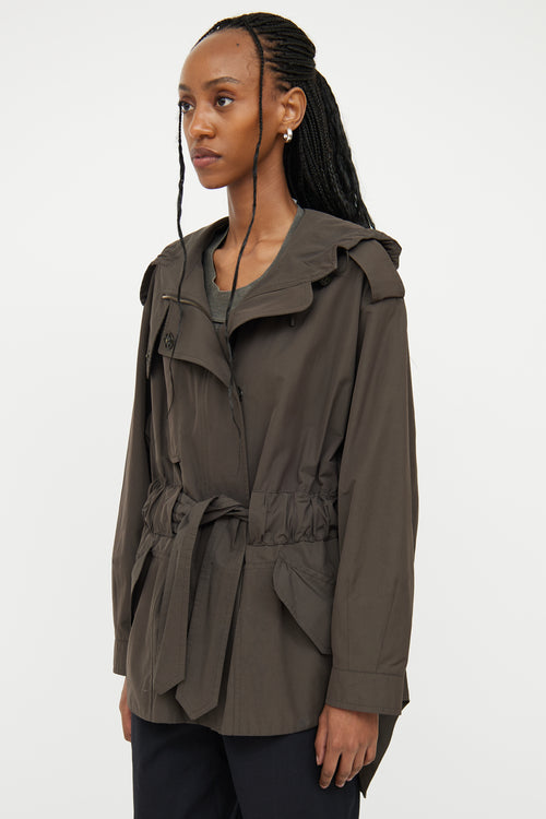 Akris Deep Green Belted Rain Jacket