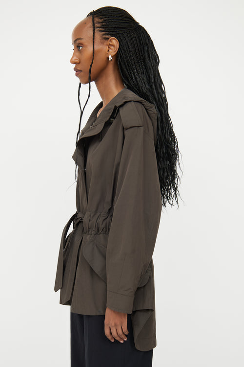 Akris Deep Green Belted Rain Jacket