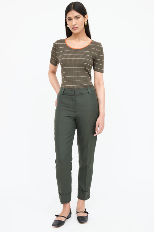 Akris Striped Ribbed Top