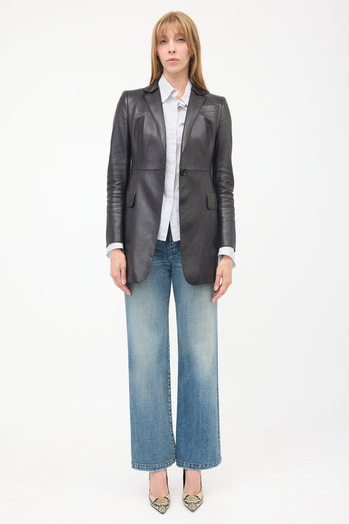 Akris Leather Blazer