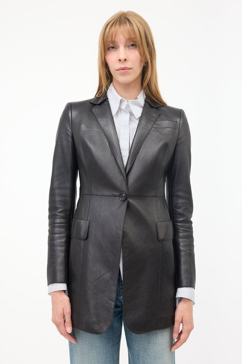 Akris Leather Blazer