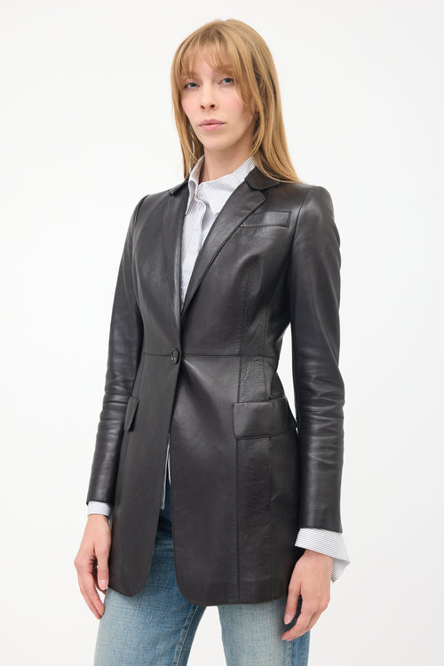Akris Leather Blazer