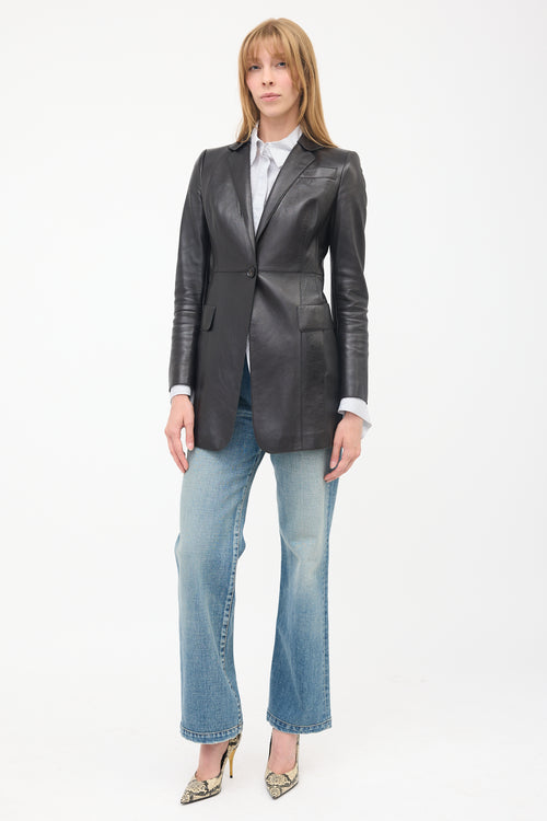 Akris Leather Blazer