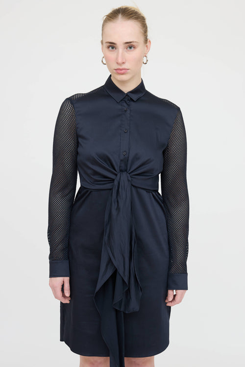 Akris Perforated Button Up Dress