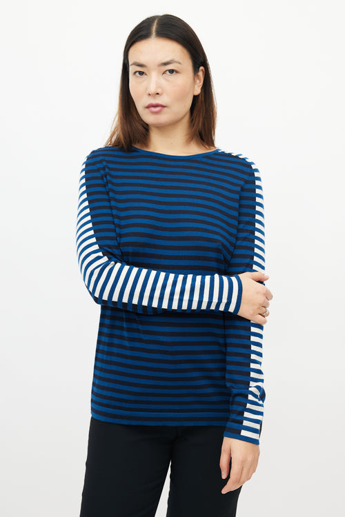 Akris Navy Multi Striped Sweater