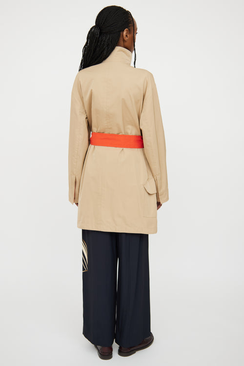 Akris Beige & Orange Reversible Trench Coat