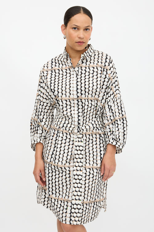 Akris Printed Half Button Dress