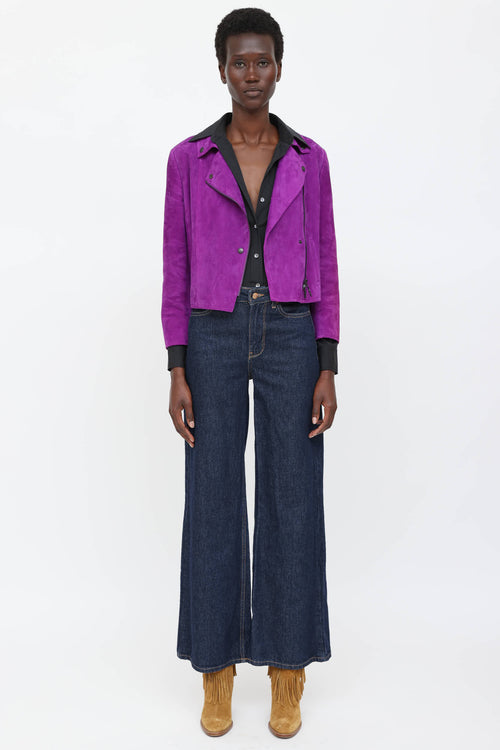 Akris Suede Motorcycle Jacket
