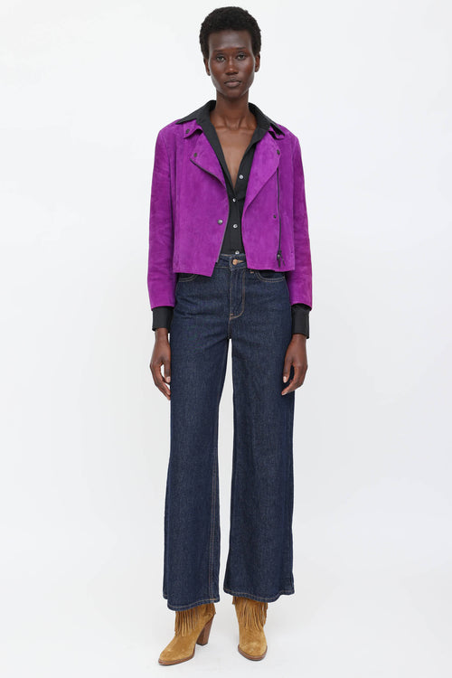 Akris Suede Motorcycle Jacket