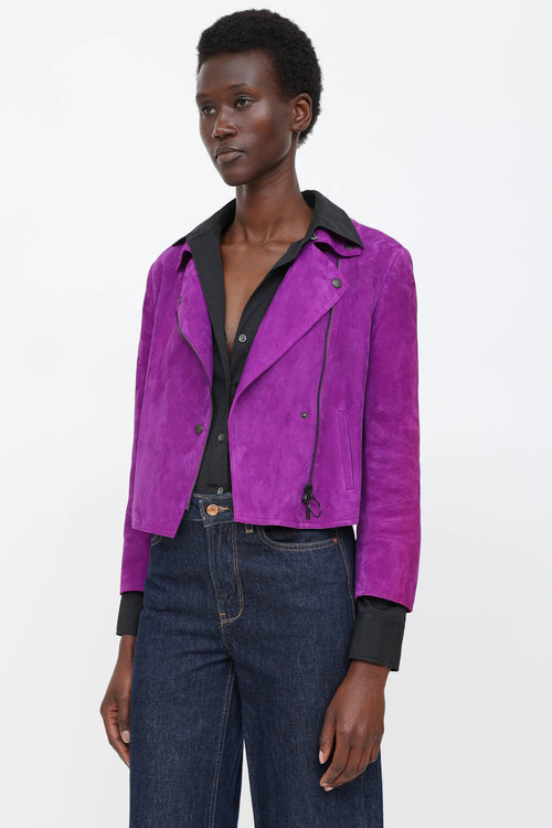 Akris Suede Motorcycle Jacket