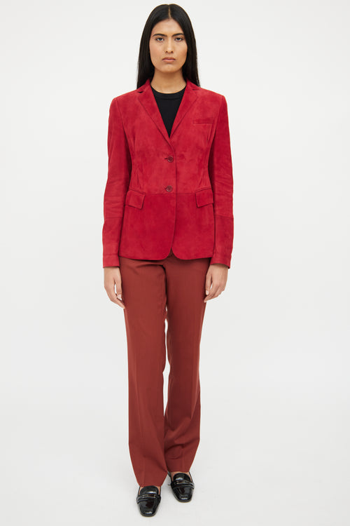 Akris Red Suede Blazer