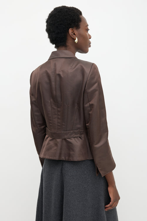 Akris Silk Satin Tailored Blazer