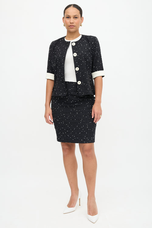 Akris Woven Tweed Skirt Suit