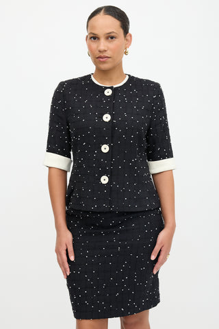 Akris Woven Tweed Skirt Suit