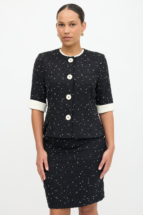 Akris Woven Tweed Skirt Suit