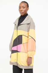 Akris Colourblock Hood Zip Coat