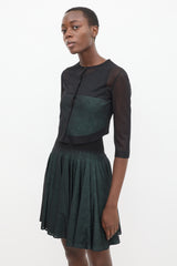 Alaïa Black & Green Sheer Overlay Co-Ord Set