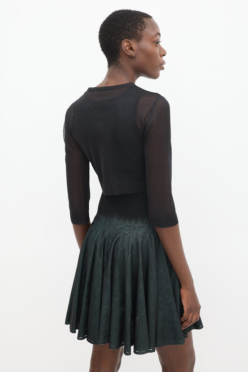 Alaïa Black & Green Sheer Overlay Co-Ord Set