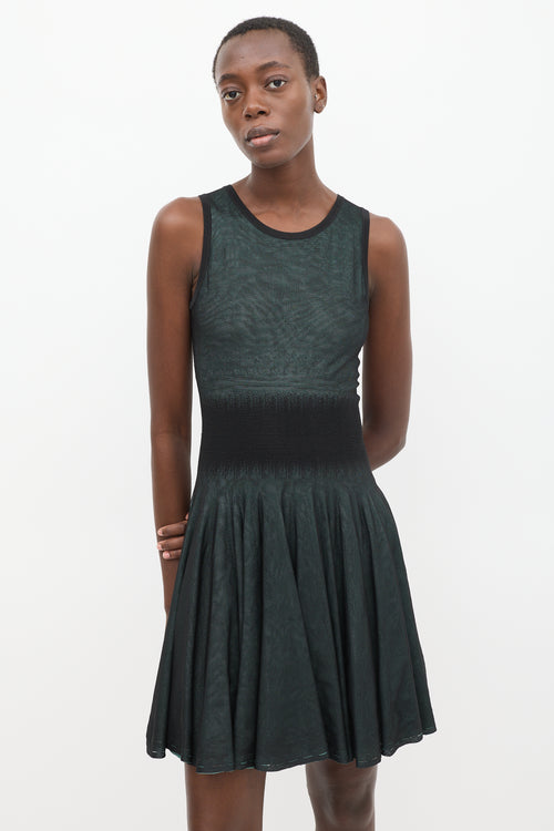 Alaïa Black & Green Sheer Overlay Co-Ord Set