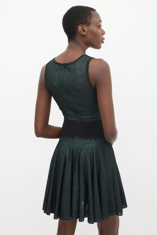 Alaïa Black & Green Sheer Overlay Co-Ord Set