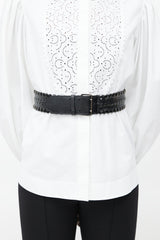 Alaïa Black Leather Cut Out Belt