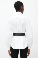 Alaïa Black Leather Cut Out Belt
