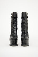 Alaïa Black Leather Platform Boot