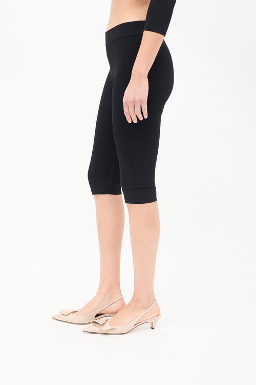 Alaïa Black Nylon Mid Length Control Shorts