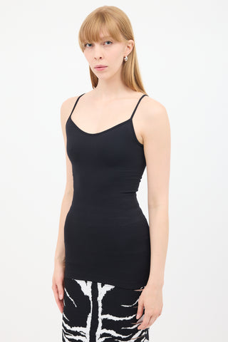 Alaïa Black Nylon Contour Tank Top