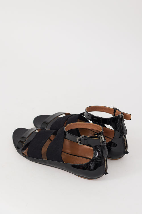 Alaïa Black Patent Leather Strappy Sandal