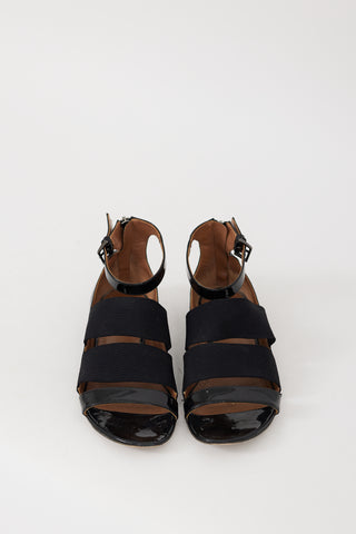 Alaïa Black Patent Leather Strappy Sandal