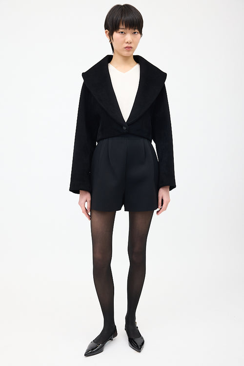 Alaïa Black Shawl Collar Cropped Jacket