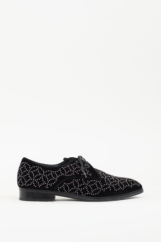 Alaïa Black Suede Studded Loafer