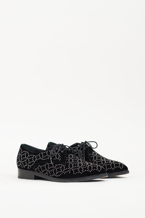 Alaïa Black Suede Studded Loafer