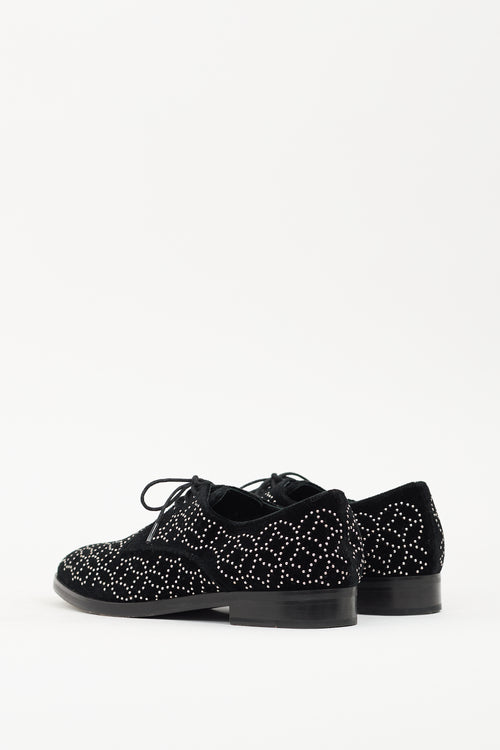 Alaïa Black Suede Studded Loafer