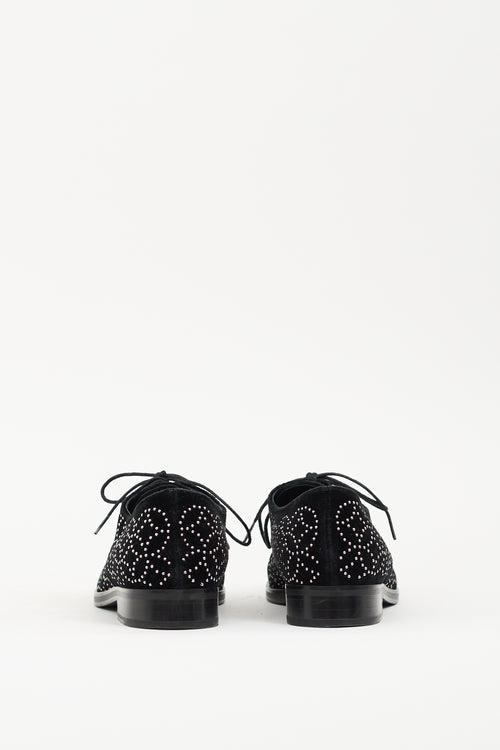 Alaïa Black Suede Studded Loafer