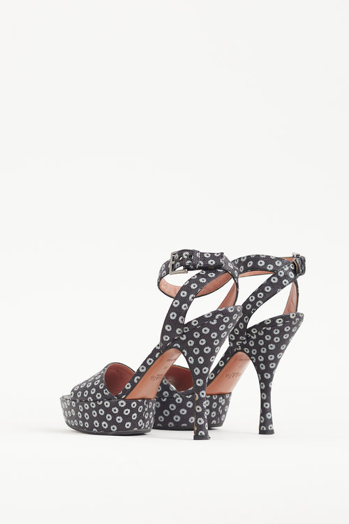 Alaïa Black & White Dotted Woven Leather Heel