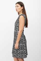 Alaïa Black & White Floral Wool Dress