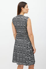 Alaïa Black & White Floral Wool Dress