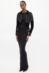 Alaïa Black Wool & Cream Dotted Jacket
