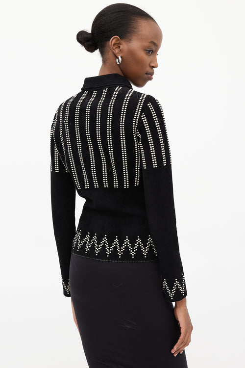 Alaïa Black Wool & Cream Dotted Jacket