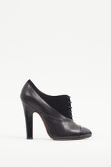 Alaïa Black Leather & Suede Lace Up Bootie