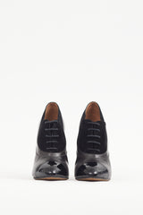 Alaïa Black Leather & Suede Lace Up Bootie