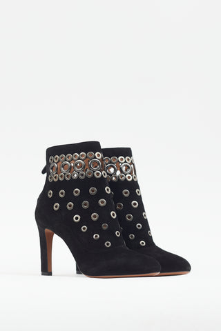 Alaïa Black & Silver Grommet Boot