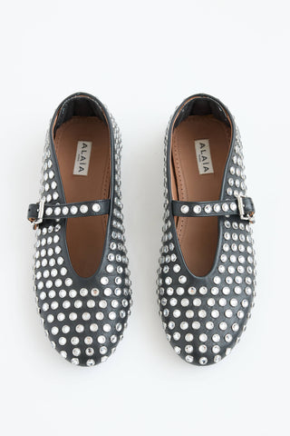 Alaïa Crystal Mary Jane Flat